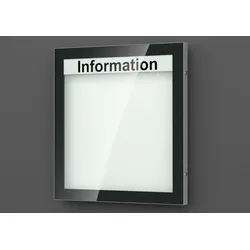 Schaukasten Wand mit keramischem schwarzem Passepartout
