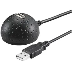 goobay USB 2.0 Hi-Speed Verlängerungskabel mit Standfuß 1,5 m schwarz