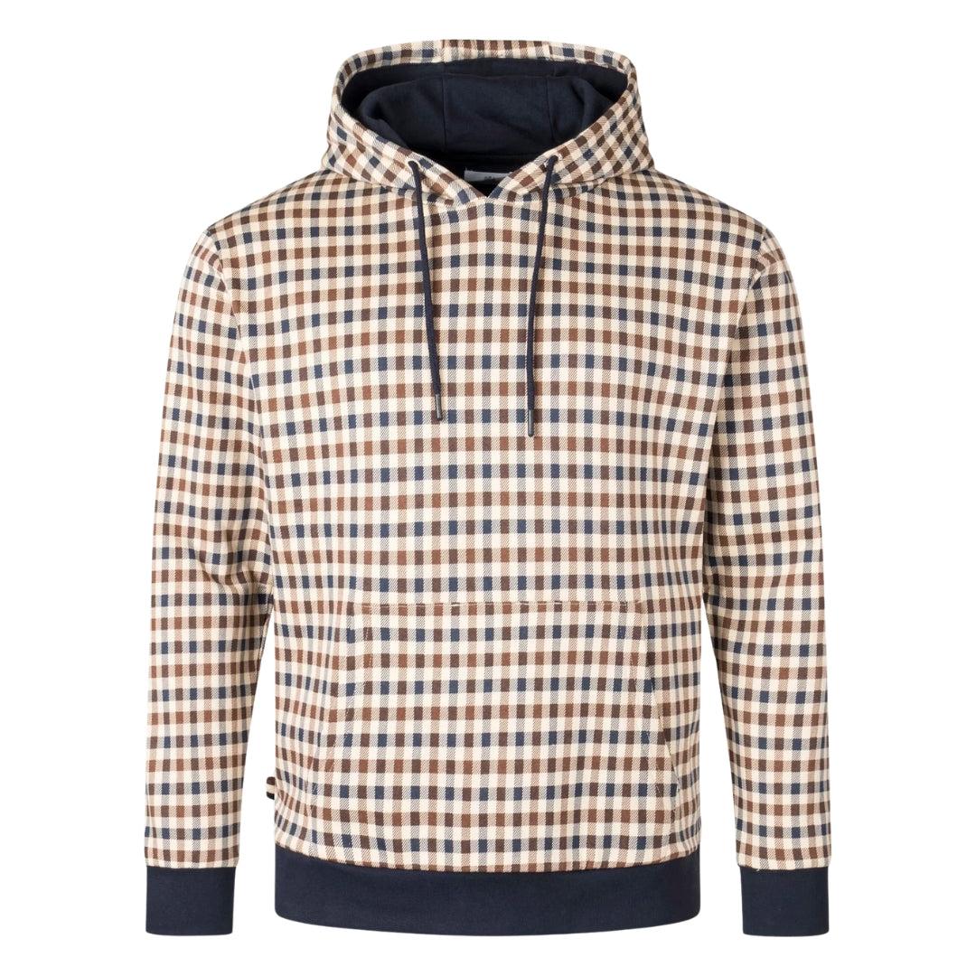 Aquascutum Active Club Check Hoodie Navy