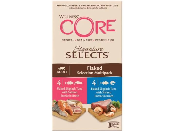 Wellness core Signature Selects Sélection de Flocons pour Chat Multipack 8x79 g