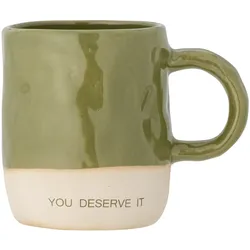 Bloomingville Neo Becher aus Steingut, Ø 8 x H10 cm, grün, You deserve it