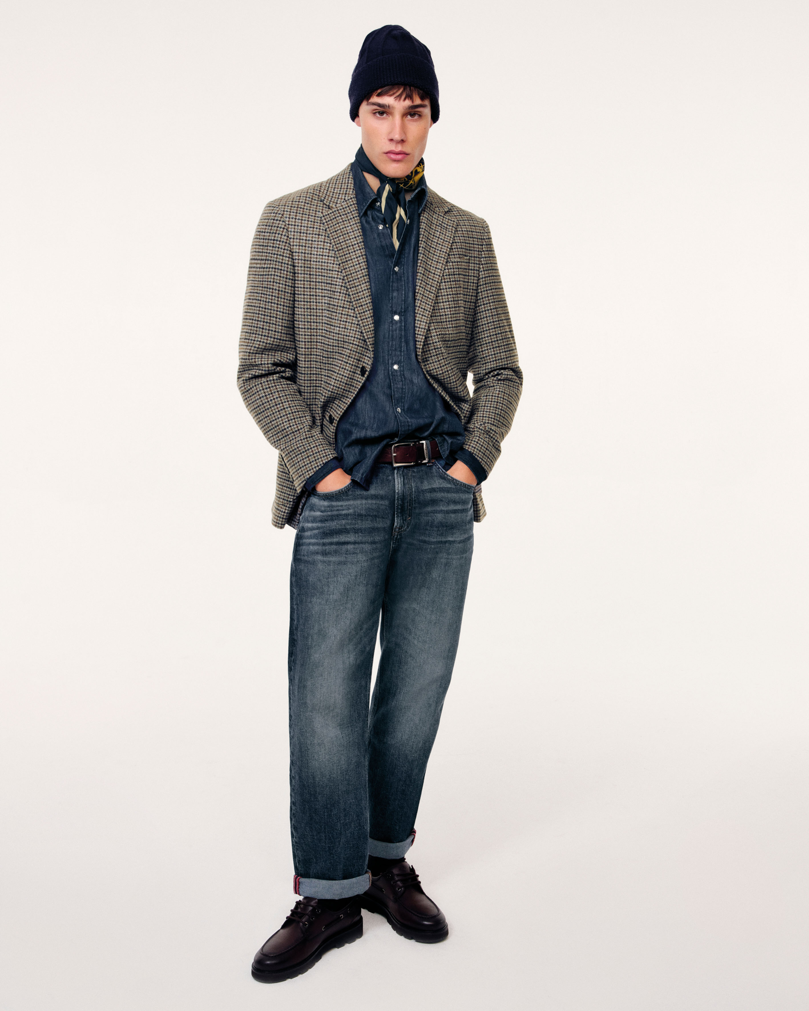 Strickmütze JOOP JEANS "Francis", Herren, blau (dunkelblau), Strick, Materialmix, unifarben, Mützen Strickmütze dunkelblau Einheitsgröße