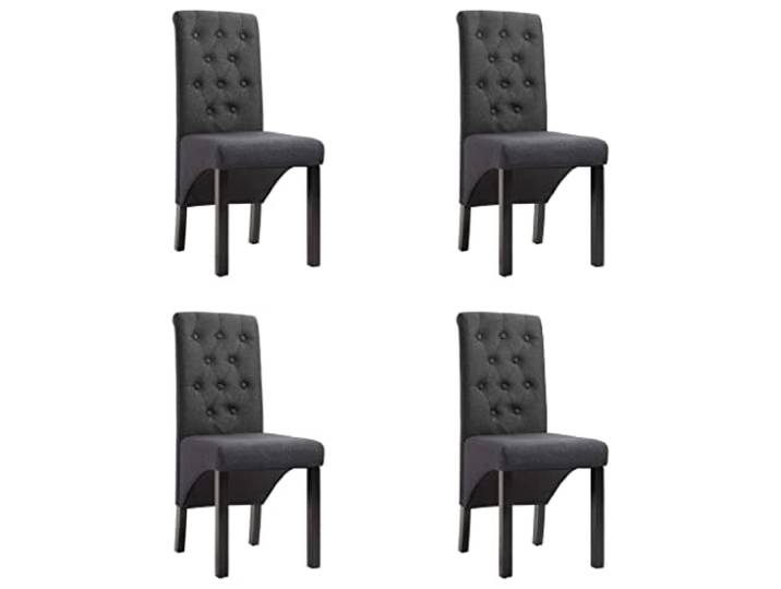 KGHFDVB Esszimmerstühle 4 STK Dunkelgrau Stoff mit Holzbeinen Gepolstert 4 Stk, Dunkelgrau Stoff, Holzbeine, dicke Polsterung, ergonomisch, max 110 kg, einfache Montage