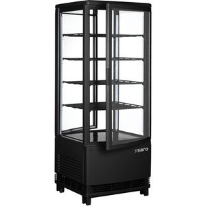 Saro Kühlvitrine SC100DT, 330-1015, schwarz, 98 Liter, mit Doppeltür, doppelt verglast