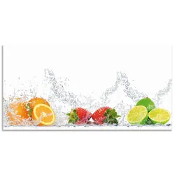 Küchenrückwand ARTLAND "Fruchtig erfrischend gesund Fruchtmix", bunt, B:100cm H:50cm, Aluminium, Spritzschutzwände, Alu Spritzschutz mit Klebeband, einfache Montage