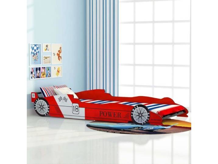 GAR® Lit voiture de course pour enfants 90 x 200 cm Rouge 85433