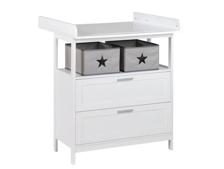 Wickelkommode 'Hamburg' mit Ansatz, 2 Schubladen, 2 Boxen, Wandbefestigung, Wickelhöhe 92 cm