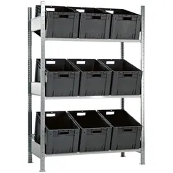 SCHULTE Lagertechnik Schrägbodenregal 130 cm breit grau, 130 cm