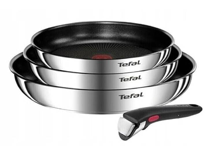 Tefal Ingenio Emotion Pfannenset, 3 Bratpfannen (22/24/28 cm) mit Abnehmbarem Griff, Antihaftbeschichtet, Induktionsgeeignet, Spülmaschinenfest