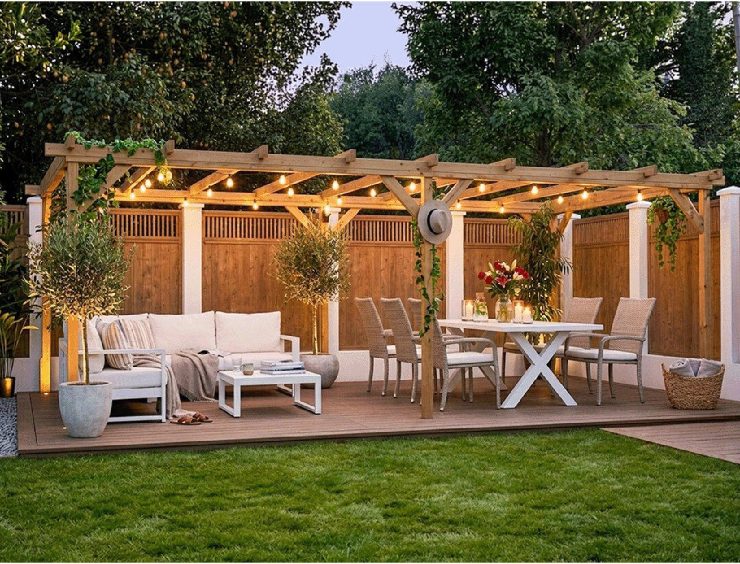 Dunster House Wooden Pergola Kit DIY Plants Frame Garden Structure Pressure Treated Utopia Wood 203" H x 593" W x 300" D