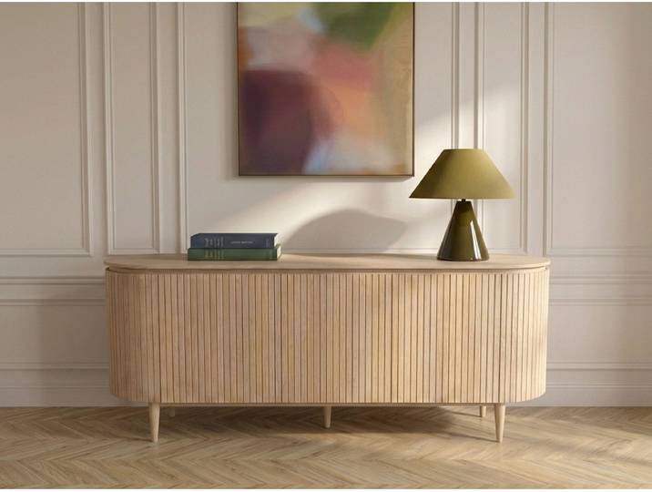 Buffet 5 portes 180 cm SORMIOU placage chêne massif