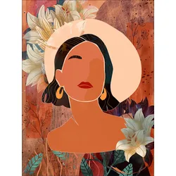 Keilrahmenbild FLOWER GIRL (BHT 57x77x2 cm) - BHT 57x77x2 cm