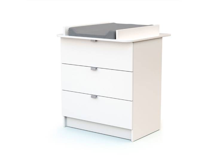 Commode 3 tiroirs avec plan à langer AT4 Webaby Blanc