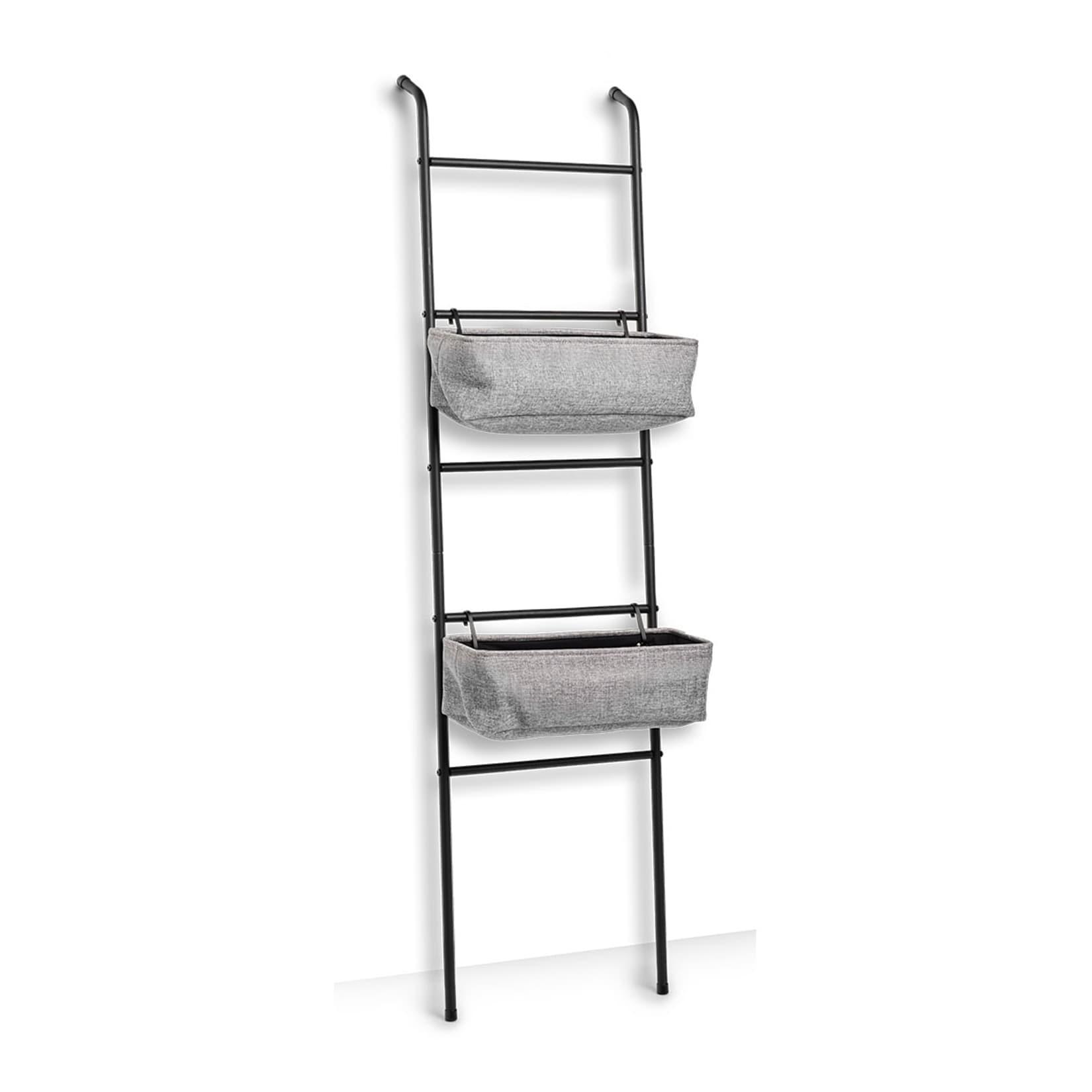 HTI-Living Leiter-Regal, Metall/Stoff mit Ablagen