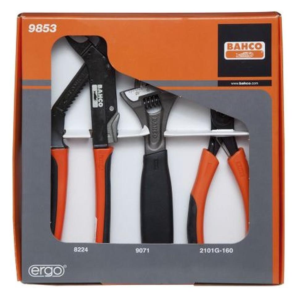 Bahco Mehrzweck-Werkzeugsatz in Kartonverpackung - 3-teilig (292 mm) (9853)