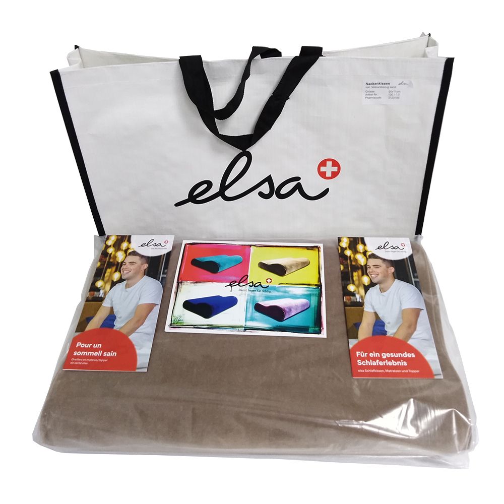 Elsa Nackenkissen 50x11cm Veloursbezug sand 1 St Kissen