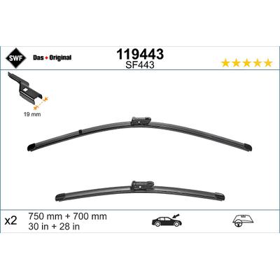 Swf Wischblatt [Hersteller-Nr. 119443] für Ford, Renault