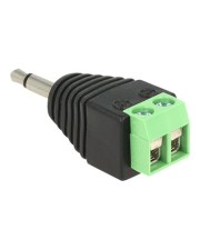 Delock Audio-Adapter 2-polige Klemmleiste M bis stereo mini jack M Klinke Stecker 3,5 mm > Terminalblock 2 Pin (65528)
