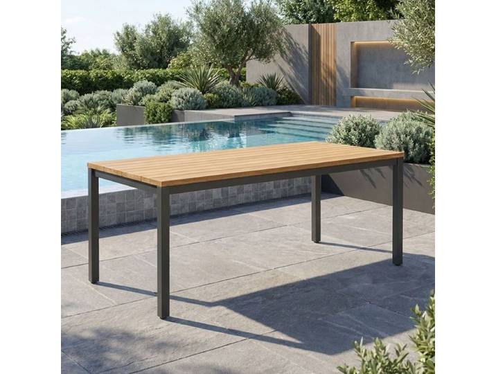 OUTLIV. Kobe Gartentisch 160x90cm Aluminium/Teak recycelt