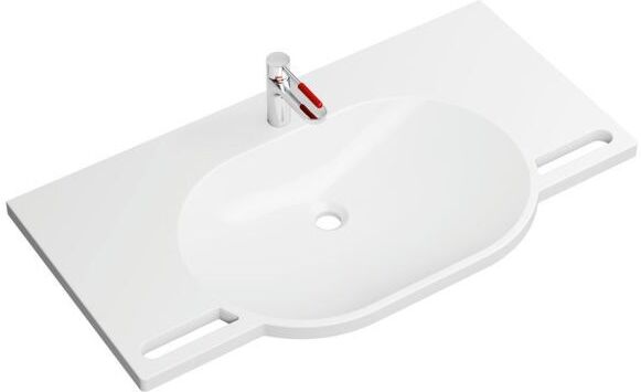 Hewi Mineralguss-Waschtischset 950.19.01999 100x55cm, mit Waschtischarmatur, reinweiß