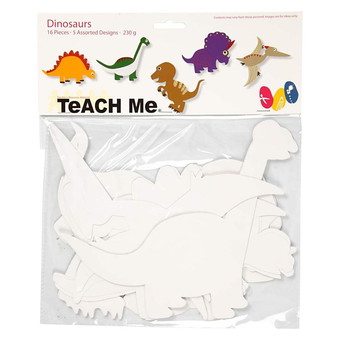 Creativ Company Bastelpapier Dinosaurier 16 Stück, Weiss (16x) (95205)