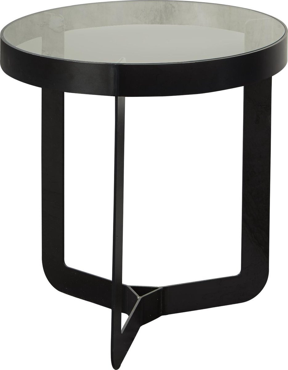 Spinder Design Dougals Bijzettafel Blacksmith met Transparant Glas, Breedte: 46 cm, Hoogte: 50 cm