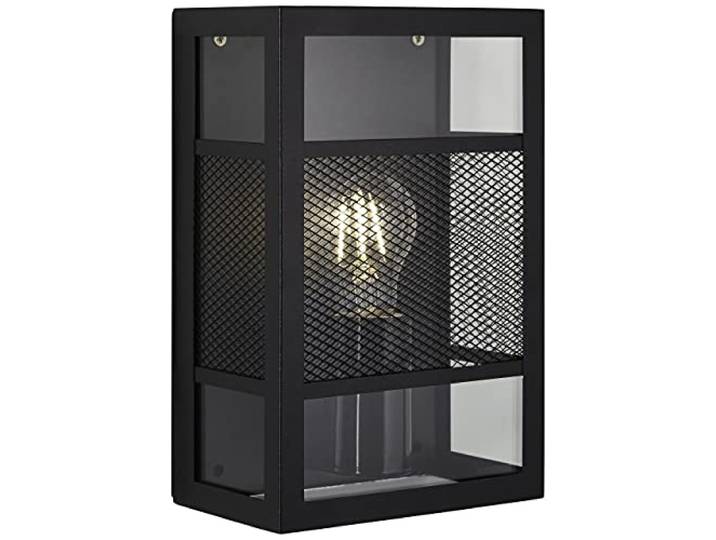 Brilliant Outdoor Wandlampe - spritzwassergeschützte Außen Wandleuchte dimmbar - Abmessungen: 26 x 17 x 10cm - für Garten, Garage, Veranda - Metall/Kunststoff in schwarz