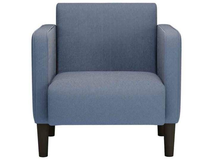 Bleu1 PC Canapé-Chaise accoudoirs - SOLOMON - Fauteuil simple - bleu 54 cm tissu velours côtelé FF3114