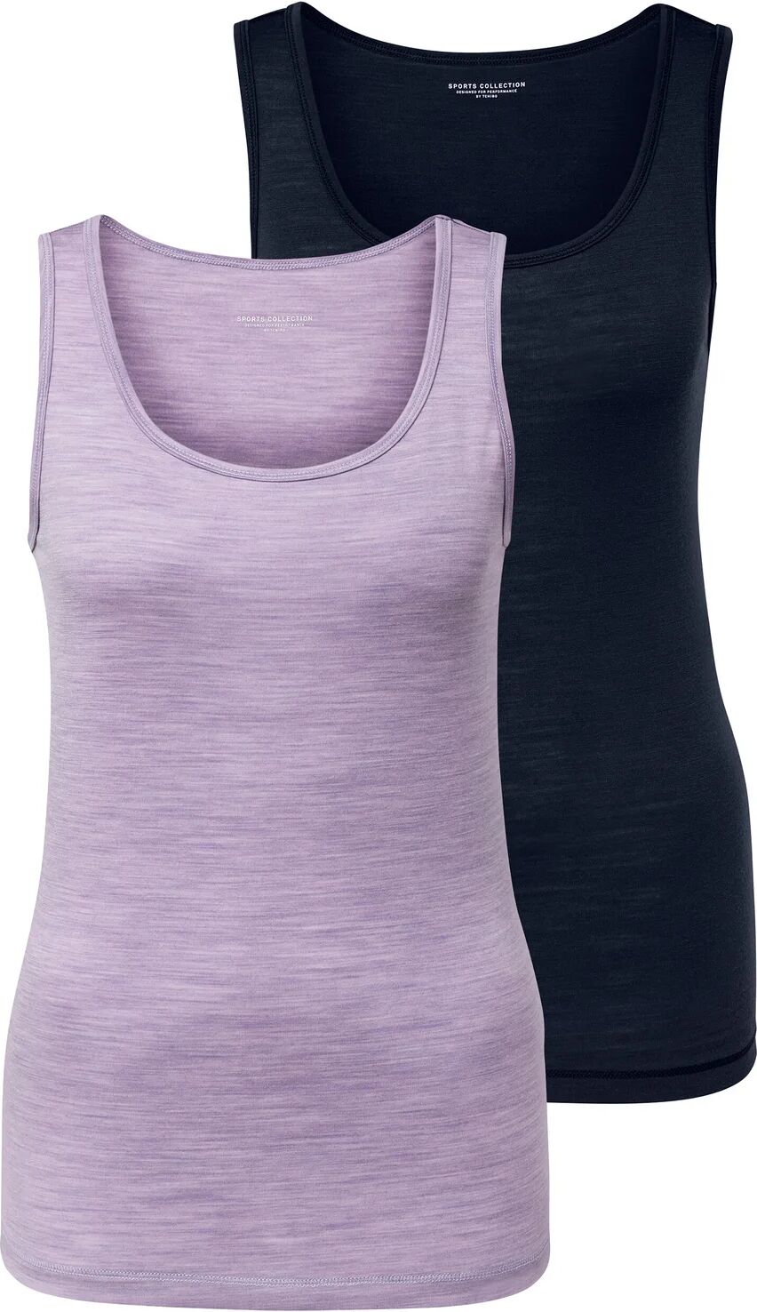 Tchibo - 2 Tanktops mit Merinowolle - Damen - Gr. M - dunkelblau