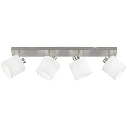 Deckenleuchte Spotleiste verstellbar Esszimmerleuchte Esszimmerlampe mit beweglichen Spots, Metall Textil, 4x E14, LxBxH 70x9x19 cm