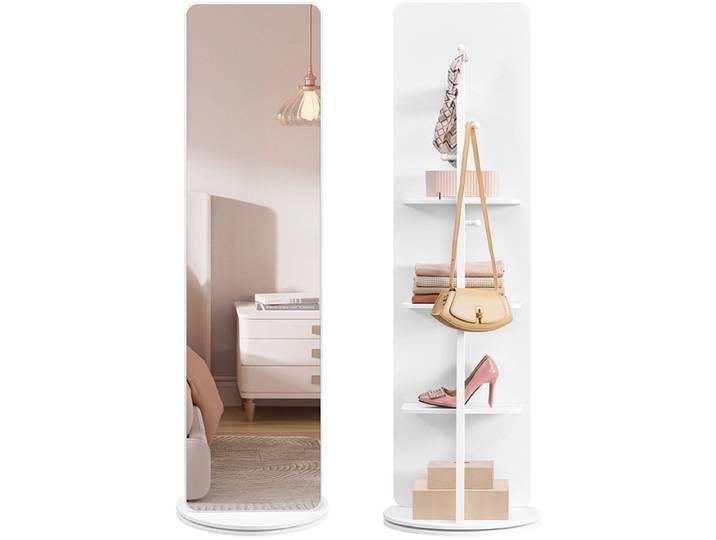 Spiegel mit Ablage rechteck SONGMICS ALEXIA 45x163cm weiss