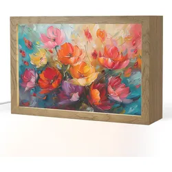TISCHLEUCHTE Blumen - Bunt - Malerei - Abstrakt - Kunst 30x20 cm