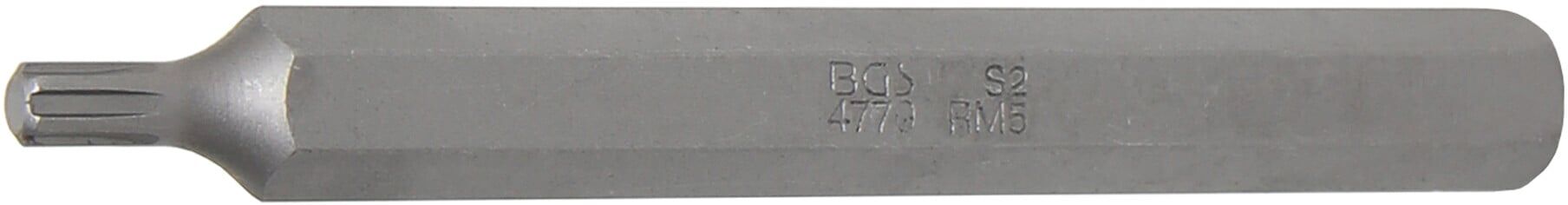 BGS Bit 4770, Länge 100 mm, Antrieb Außensechskant 10 mm (3/8"), Keil-Profil (für RIBE) M5 ; BGS technic)