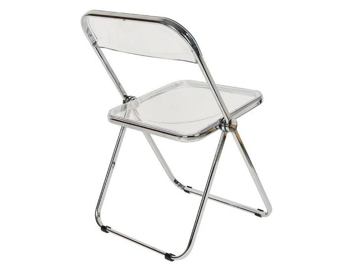 Lot de 6 chaises pliantes en acrylique transparent avec dossier - Blanc