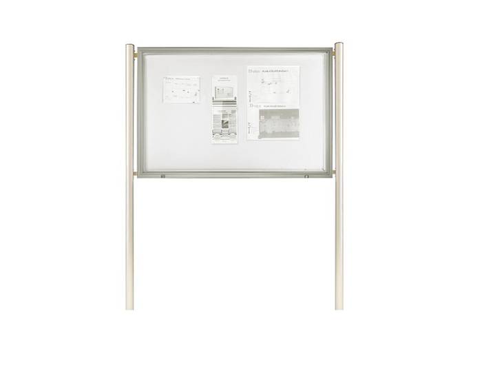 Planorga Vitrine d'affichage extérieur Classique 24 feuilles A4 - Porte levante - Fond magnétique - Pieds scellés