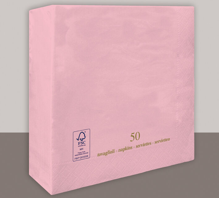 Tirolix Tovagliolo Rosa Pastello 2 Veli 33x33 cm 1350 Pezzi