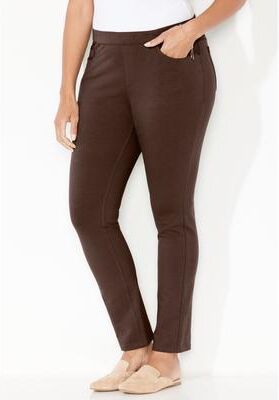 Plus Size Women's The Knit Jean by Catherines in Chocolate Ganache (Size 4X)