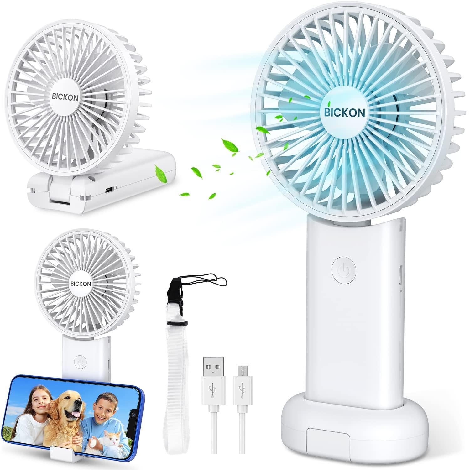 Selius Mini Fan Draagbare USB-oplaadbare Ventilator met 3600mAh, 3 Snelheden