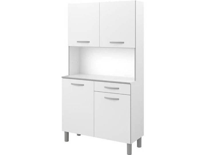 Buffet de cuisine - Blanc - Contemporain - 4 portes - OSLO - L 101 cm