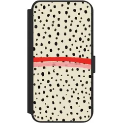 Nivocase Klapphülle für Samsung Galaxy S23+ Handyhülle aus Kunst Leder NIVOflip schwarz Kunst Punkte (Samsung Galaxy S23+), Smartphone Hülle, Schwarz