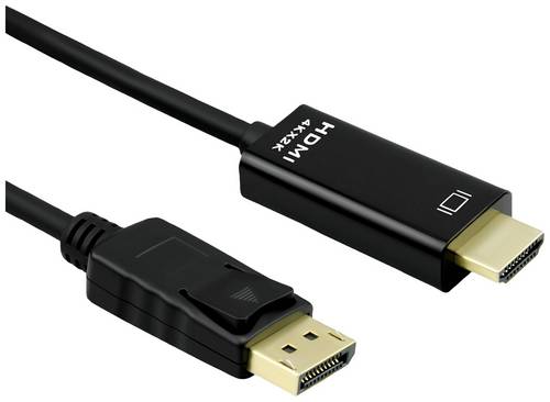 Roline DisplayPort Anschlusskabel DisplayPort Stecker, HDMI-A Stecker 3m Schwarz 11.04.5997 DisplayPort-Kabel