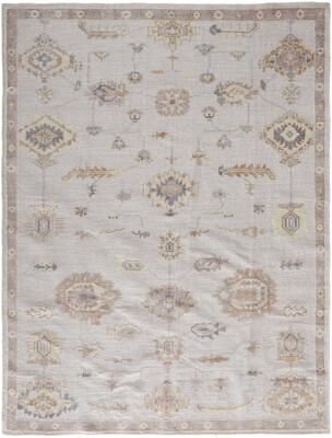 Grand Bazaar Tierney Eco Friendly PET Oushak Rug, Warm Gray/Tan, Area Rug
