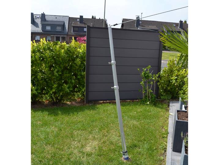 Sonnensegelmast FLORACORD, silber (silberfarben), Ø:4,5cm, Aluminium, Masten, Sonnensegelmast, für Sonnensegel bis 20 m²