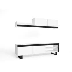 WOHNWAND Idem weiß, schwarz, 180/40/200cm