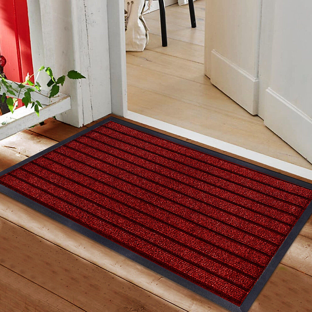 Brayden Studio Nakale Striped Doormat Red Rectangle W120 x L150 cm