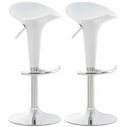 CLP 2er Set Barhocker Saddle weiß