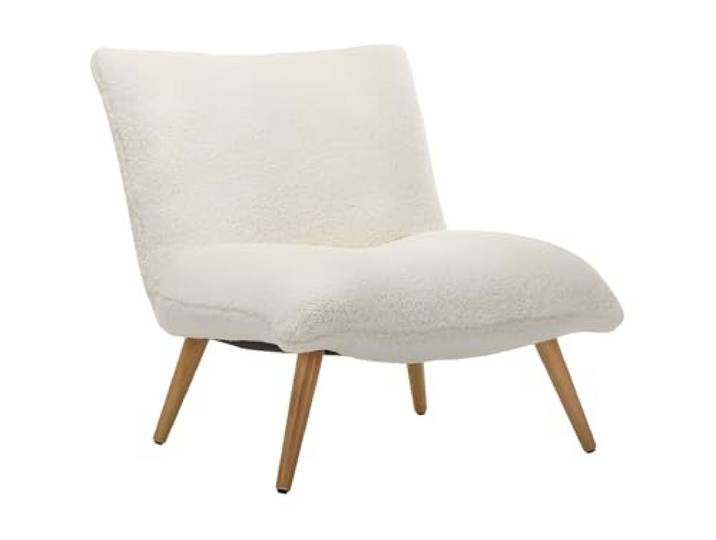 Vente-unique - Sessel aus Sherpa-Stoff, Schafsfell-Effekt, WeiÃ Â ÂÂ Ã Â ÂÂ Ã Â ÂÂ Ã Â ÂÂ