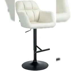 CLP Barhocker Natoma Stoff creme/Metall matt schwarz