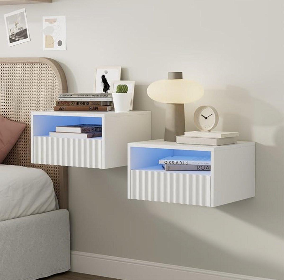 Modern Hangend Nachtkastje met Lade en Plank voor de Slaapkamer