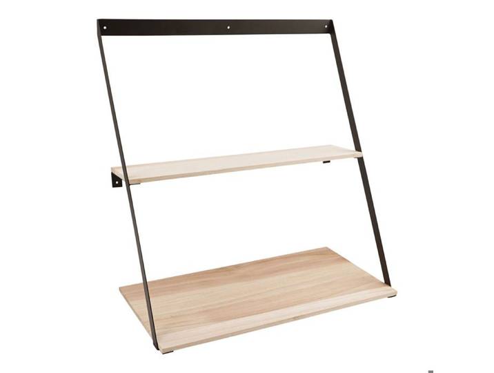 Étagère murale Bern en acier et pin naturel 50x21x52 cm - Réf. VK8681847491149
